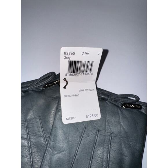 Coach Grey Bow Leather Gloves - 83865 NWT! - Picture 4 of 8